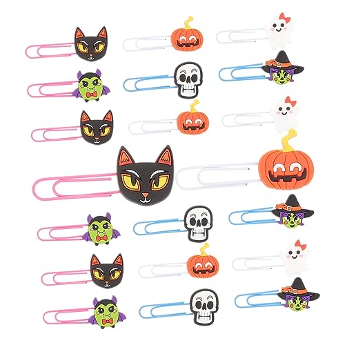 ROMISBABA 20 Stück Teiliges Halloween Lesezeichen Wiederverwendbare Papierklammern mit Schädel Geist Kürbis Design Vielseitige Partydekoration Büroklammern für Dokumente und Lesezeichen ROMISBABA 20 Stück Teiliges Halloween Lesezeichen Wiederverwendbare Papierklammern mit Schädel Geist Kürbis Design Vielseitige Partydekoration Büroklammern für Dokumente und Lesezeichen von ROMISBABA