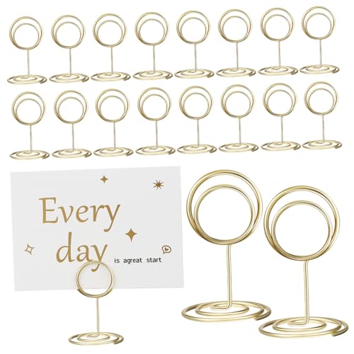 ROMISBABA 20 Stück Teiliges Mini Tischkartenhalter aus Langlebigem Material Goldfarbene Spiralfuß design Ständer für Tischnummern Fotos Notizen für Hochzeit Party und Bürodekoration ROMISBABA 20 Stück Teiliges Mini Tischkartenhalter aus Langlebigem Material Goldfarbene Spiralfuß design Ständer für Tischnummern Fotos Notizen für Hochzeit Party und Bürodekoration von ROMISBABA
