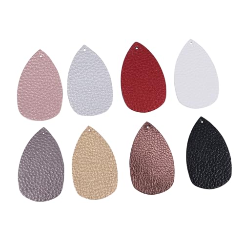 ROMISBABA 20 Stück Teiliges Wasserabweisende Ohrring Lederstücke für Damen DIY Schmuckherstellung Langlebige Farbige Kunstleder Accessoires Geeignet für Alltag und Zufällige Zufällige Farbe von ROMISBABA