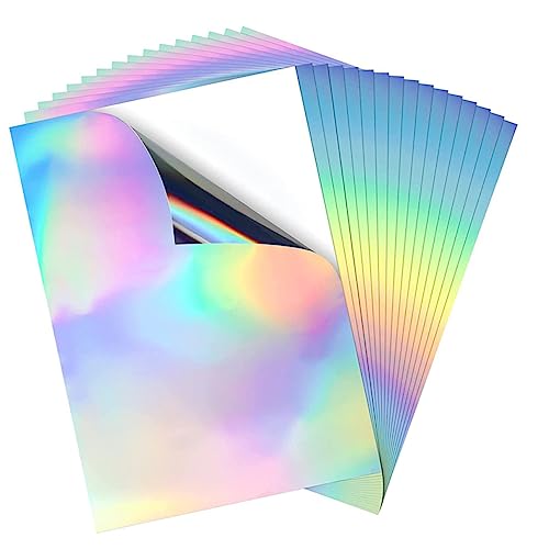 ROMISBABA 20Blätter Holografische Aufkleber Selbstklebendes Wasserabweisendes für Kreative DIY Projekte Vielseitig Einsetzbar für Drucker und Gestaltung ROMISBABA 20Blätter Holografische Aufkleber Selbstklebendes Wasserabweisendes für Kreative DIY Projekte Vielseitig Einsetzbar für Drucker und Gestaltung von ROMISBABA