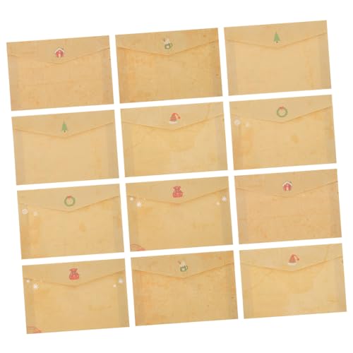 ROMISBABA 24 Stück Teiliges Retro Kraftpapier Briefumschläge für Einladungen Vintage Umschläge ohne Fenster Geeignet für Weihnachten Geburtstage Hochzeiten und Partydekorationen von ROMISBABA