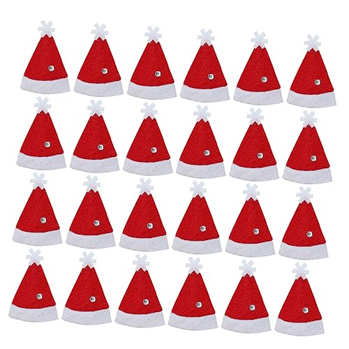 ROMISBABA 24 Stück Weihnachtsmütze weihnachtskopfbedeckung weinachtsmützen christmas dekoration weihnachtsdeko Kinderpartyhüte Weihnachtssüßigkeit Lutscher-Wraps Weihnachtslutscherhüte rot von ROMISBABA