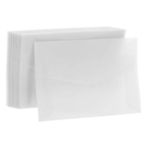 ROMISBABA 25 Stück Teiliges Kleine Halbtransparente Glasine Papiertüten Praktische Umschläge für Tickets Briefmarken und Hochzeitseinladungen Stilvolle Geschenkverpackung aus Glasinepapier von ROMISBABA