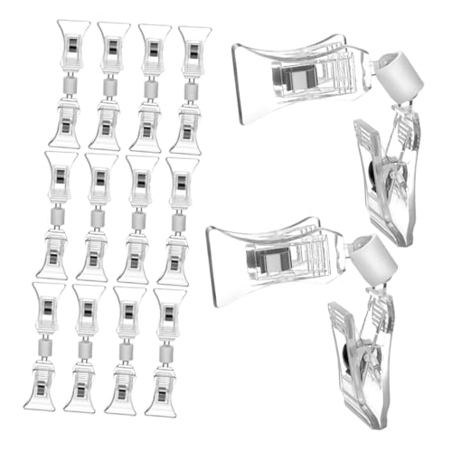 ROMISBABA 25 Stück Teiliges Transparente Preisschild clips Kunststoff Drehbar Starke Klammern Vielseitig Einsetzbar für Ladendisplays Regale Supermärkte Bekleidungsgeschäfte Apotheken von ROMISBABA