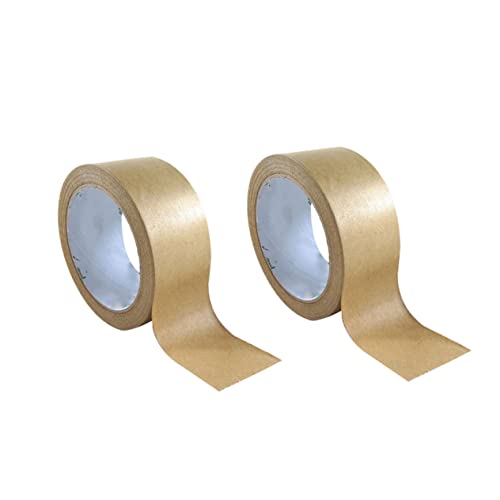 ROMISBABA 2Rollen DIY Papierband Einfarbiges Kraftpapier Klebeband Robustes Geschenkverpackungsband für Kreative Bastelarbeiten und Dekorationen Wasser und Ölbeständig Starke von ROMISBABA