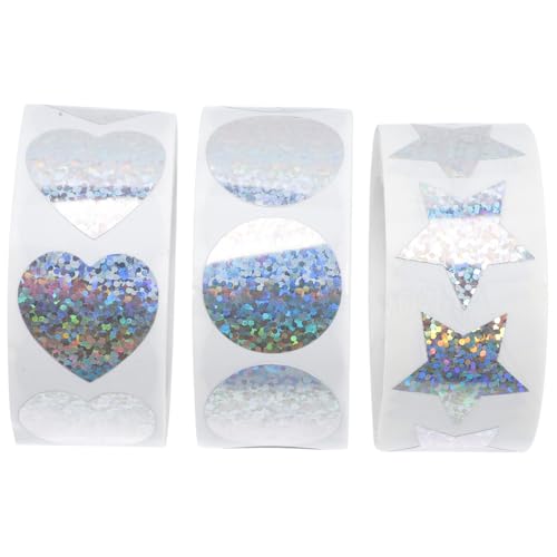ROMISBABA 3 Rollen Herzförmige DIY Aufkleber Selbstklebend Glitzernde Siegel Sticker Für Geschenkverpackung Weihnachten Krafttags Scrapbooking Dekoration ROMISBABA 3 Rollen Herzförmige DIY Aufkleber Selbstklebend Glitzernde Siegel Sticker Für Geschenkverpackung Weihnachten Krafttags Scrapbooking Dekoration von ROMISBABA