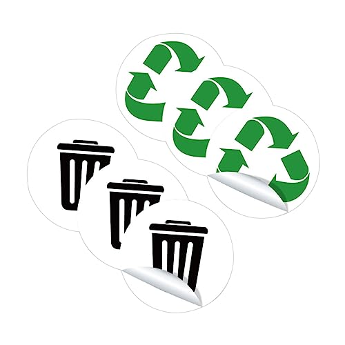 ROMISBABA 3 Sätze Recycling Aufkleber Wasserdichte Selbstklebende Mülltrennungsetiketten für Mülleimer Material Leicht Abnehmbar für Verschiedene Oberflächen Geeignet Fördert Nachhaltige von ROMISBABA
