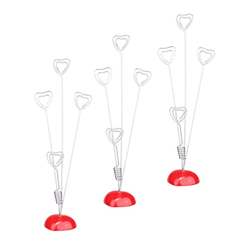 ROMISBABA 3 Stück Notizordner Schreibtisch Foto -Ordner Clip -Stand Pads Inhaber Clips Halter für Büronotizen Desktop-Memohalter Tisch-Memo-Klemme Fotohalter Desktop-Papierhalter Harz rot von ROMISBABA