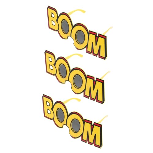 ROMISBABA 3 Stück Teiliges Lustige Partybrille Boom Style Leichte Robuste Brillen für Erwachsene Kreative Fotorequisiten und Geburtstagsdeko Komfortabel und Tragbar von ROMISBABA