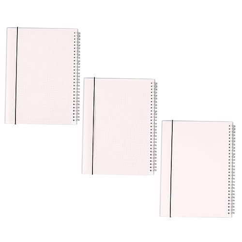 ROMISBABA 3 Stück Teiliges Spiral Notizbuch Mattes Transparentes Design für Studenten Blanko Punkt und Karomuster Tagebuch für Notizen und DIY Projekte von ROMISBABA