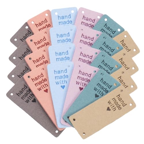 ROMISBABA 30 Stück Teiliges Buntes Mikrofaserset Handmade Clothes Labels zum Aufnähen Flexible Elegante DIY Kleidungsetiketten für Patchwork Taschen Hüte Stricken Personalisierte von ROMISBABA