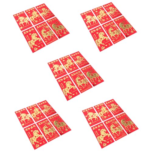 ROMISBABA 30 Stück Teiliges Chinesische Rote Umschläge mit Pferde Jahresprägung Kreative Geldumschläge für Bargeld Traditionelle Neujahrs Hong Bao für Frühlingsfest und Lunar Year ROMISBABA 30 Stück Teiliges Chinesische Rote Umschläge mit Pferde Jahresprägung Kreative Geldumschläge für Bargeld Traditionelle Neujahrs Hong Bao für Frühlingsfest und Lunar Year von ROMISBABA