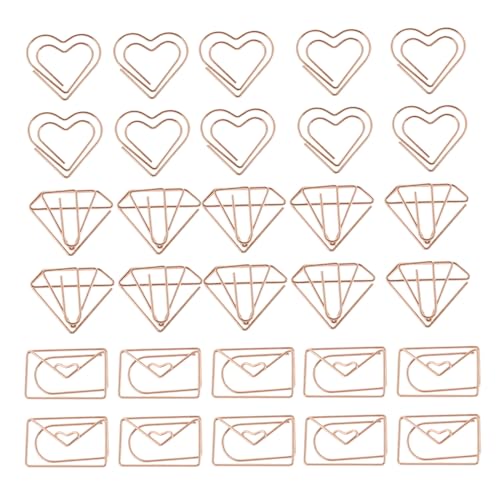 ROMISBABA 30 Stück Teiliges Kleine Papierklammern aus Metall in Roségold Dekorative und Briefumschlag Formen Langlebige Büroklammern für Lesezeichen Dokumente Scrapbooking und Bürobedarf ROMISBABA 30 Stück Teiliges Kleine Papierklammern aus Metall in Roségold Dekorative und Briefumschlag Formen Langlebige Büroklammern für Lesezeichen Dokumente Scrapbooking und Bürobedarf von ROMISBABA