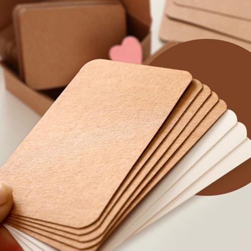 ROMISBABA 300 Stück Kraftpapier Karteikarten Blanko Notizkarten Kleine DIY Memo Cards mit Glatter Oberfläche für Notizen Zeichnungen Vokabeln und Bastelprojekte für Schule und Büro von ROMISBABA