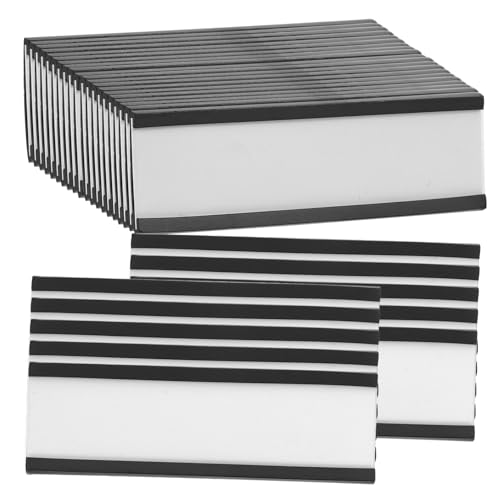 ROMISBABA 30Stücke Kompakter Magnetischer Etikettenhalter für Regale Schränke und Maschinen Wiederbeschreibbar und Leicht zu Reinigen für Effiziente Organisation von ROMISBABA