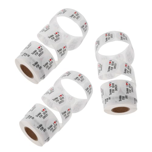 ROMISBABA 3Roll Pack Dankeschön Aufkleber Rund Selbstklebende Siegel für Versandumschläge Geschenkverpackung und Kleingewerbe Verpackungsetiketten Verschlussaufkleber von ROMISBABA