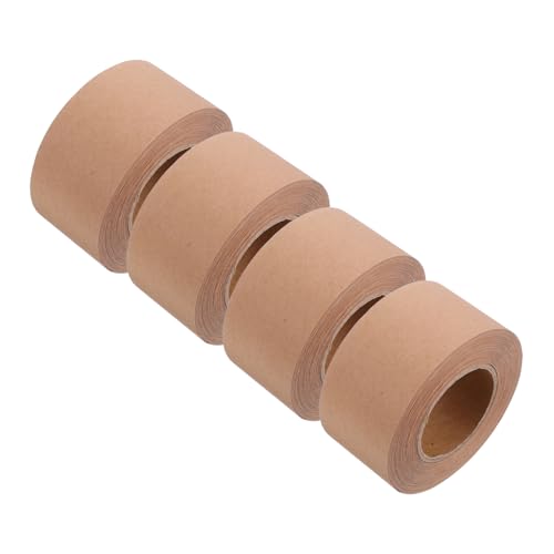 ROMISBABA 4 Rollen Wasseraktiviertes Papierband selbstklebendes Packband aus Kraft braunes Versandklebeband Verpackungsmaterial aus braunem Papier Abdichtband Kraftpapier Hellbraun von ROMISBABA