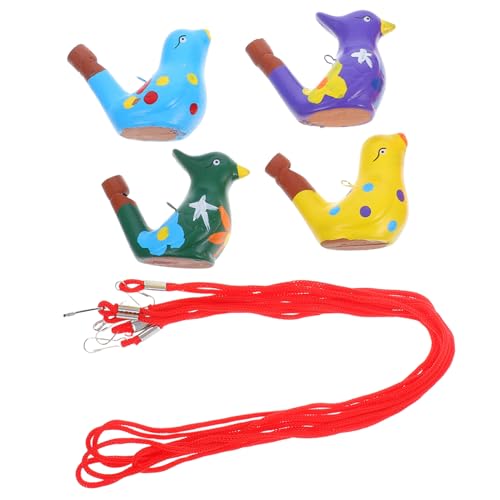 ROMISBABA 4 Stück Bunte Keramik Vogelpfeifen Wasservogelpfeifen mit Einzigartigem Klang Kinderfreundlich Stabile Keramik als Partygeschenk für Vogelrufspiele von ROMISBABA
