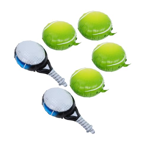 ROMISBABA 4 Stück Grüne Tennis-partyballons mit Tennisball-folienballons und Blauen Tennisracket-folienballons für Sport-motto Geburtstag Dekoration Männer Frauen von ROMISBABA