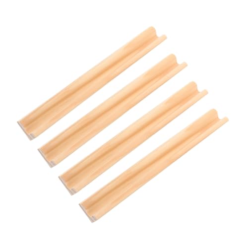 ROMISBABA 4 Stück Holz Domino Ständer DIY Accessoire Stabile Holztabletts Praktische Domino Halter Kreative Holzbasis für Spiele und Dekoration von ROMISBABA