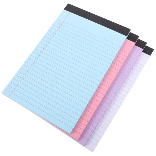 ROMISBABA 4 Stück Kleine Liniert Legal Pads Farbige Notizblöcke Abreißbar College Ruled Papier für To Do Listen Memo Home Büro Schreibblock von ROMISBABA