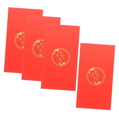 ROMISBABA 4 Stück Rote Umschläge Jahr Des Drachen Teiliges aus Papier Glücksumschläge für Chinesisches Neujahr Party Dekoration und Geschenkverpackung ROMISBABA 4 Stück Rote Umschläge Jahr Des Drachen Teiliges aus Papier Glücksumschläge für Chinesisches Neujahr Party Dekoration und Geschenkverpackung von ROMISBABA