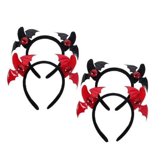 ROMISBABA 4 Stück Teiliges Bat-haarreif Dämonischen Hörnern Vielseitiges Halloween-cosplay-accessoire Langlebiger Kopfschmuck für Party Kostüm Fotoshootings und Themenveranstaltungen von ROMISBABA