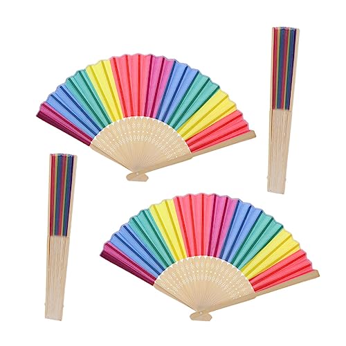 ROMISBABA 4 Stück Teiliges Bunter Faltfächer für Kreatives Regenbogen Design Leichte Handfächer Tanzen als Foto Requisite oder Bühnenzubehör ROMISBABA 4 Stück Teiliges Bunter Faltfächer für Kreatives Regenbogen Design Leichte Handfächer Tanzen als Foto Requisite oder Bühnenzubehör von ROMISBABA