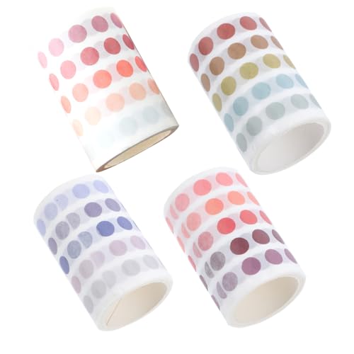 ROMISBABA 4 Stück Teiliges Dekoratives Masking Tape mit Bunten Punkten Selbstklebend Vielseitig für DIY Hand Account Scrapbooking Kreative Bastelprojekte Einfache Anwendung ROMISBABA 4 Stück Teiliges Dekoratives Masking Tape mit Bunten Punkten Selbstklebend Vielseitig für DIY Hand Account Scrapbooking Kreative Bastelprojekte Einfache Anwendung von ROMISBABA