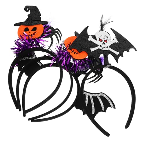 ROMISBABA 4 Stück Teiliges Halloween Haarband mit Fledermaus Spinne Kürbis und Totenkopf Elementen Langlebiges Kopfschmuck Zubehör für Halloween Party Cosplay und Bühnenauftritte ROMISBABA 4 Stück Teiliges Halloween Haarband mit Fledermaus Spinne Kürbis und Totenkopf Elementen Langlebiges Kopfschmuck Zubehör für Halloween Party Cosplay und Bühnenauftritte von ROMISBABA