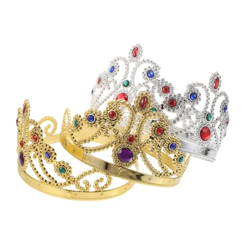 ROMISBABA 4 Stück Teiliges König und Haarreifen Gold Silber für Halloween Cosplay Prinzessin König Kostüm Zubehör Erwachsene Bühnenauftritte von ROMISBABA