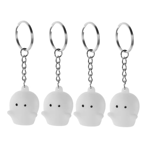 ROMISBABA 4 Stück Teiliges Nachtleuchtende Schlüsselanhänger Leuchtende Figuren für Schlüssel Taschen Rucksack Anhänger Halloween Party Mitbringsel von ROMISBABA