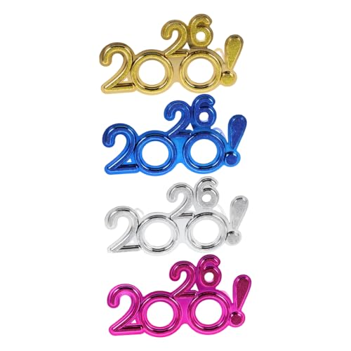 ROMISBABA 4 Stück Teiliges Partybrillen in Gold Silber Blau Bunte Plastik Neujahrsbrillen als Fotorequisiten für Silvesterfeiern Familienfeste und Große Events ROMISBABA 4 Stück Teiliges Partybrillen in Gold Silber Blau Bunte Plastik Neujahrsbrillen als Fotorequisiten für Silvesterfeiern Familienfeste und Große Events von ROMISBABA