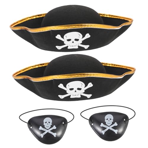 ROMISBABA 4 Stück Teiliges Piratenhut mit Print Verlässliche Kostüm Accessoires für Geeignet für Karneval Halloween Fasching Piraten Mottopartys und Theateraufführungen ROMISBABA 4 Stück Teiliges Piratenhut mit Print Verlässliche Kostüm Accessoires für Geeignet für Karneval Halloween Fasching Piraten Mottopartys und Theateraufführungen von ROMISBABA