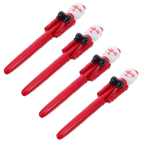 ROMISBABA 4 Stück Weihnachtskugelschreiber Santa Boxing Pen Interaktiver Kugelschreiber mit Lustigem Weihnachtsmann-boxdesign für Partygeschenke Büro Schulbedarf Festliche Schreibwaren von ROMISBABA