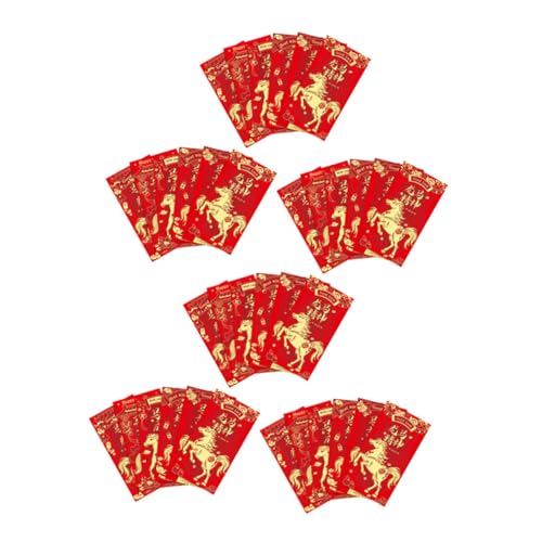ROMISBABA 48 Stück Teiliges Chinesische Neujahrsrote Umschläge Jahr Des Pferdes mit Großem Fassungsvermögen und Edlem Papierdesign Traditionelle Glücksumschläge für Frühlingsfest ROMISBABA 48 Stück Teiliges Chinesische Neujahrsrote Umschläge Jahr Des Pferdes mit Großem Fassungsvermögen und Edlem Papierdesign Traditionelle Glücksumschläge für Frühlingsfest von ROMISBABA