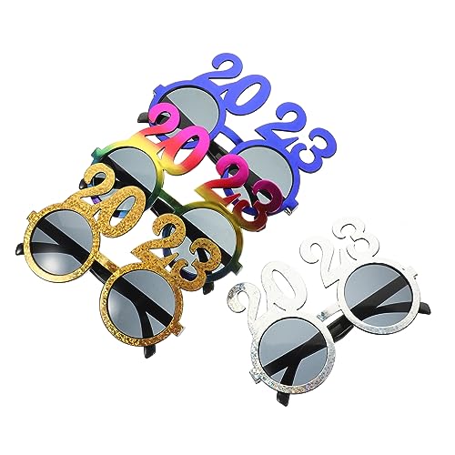 ROMISBABA 4Stücke Neujahrsfeierbrille Teiliges mit Bunten Deko Gläsern für Lustige Partys Kreative Fotos Festliche für Silvesterfeiern Feiern mit Freunden ROMISBABA 4Stücke Neujahrsfeierbrille Teiliges mit Bunten Deko Gläsern für Lustige Partys Kreative Fotos Festliche für Silvesterfeiern Feiern mit Freunden von ROMISBABA