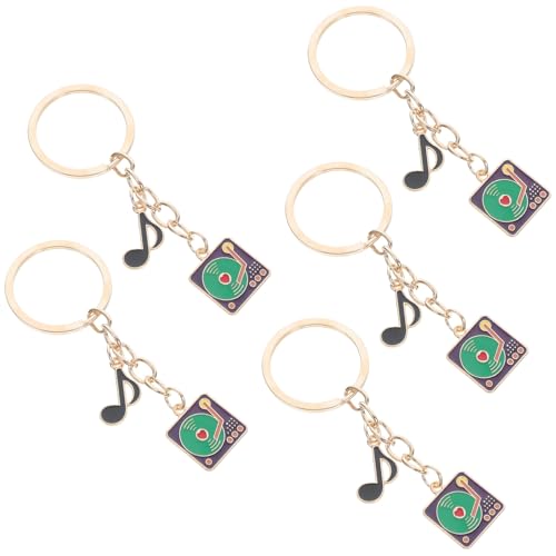 ROMISBABA 5 Stück Musik Schlüsselanhänger aus Robustem Zinklegierung Musiknoten Plattenspieler Design Vielseitig als Schlüsselring oder Taschenanhänger Geschenk für Musikfans ROMISBABA 5 Stück Musik Schlüsselanhänger aus Robustem Zinklegierung Musiknoten Plattenspieler Design Vielseitig als Schlüsselring oder Taschenanhänger Geschenk für Musikfans von ROMISBABA
