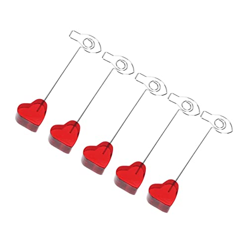 ROMISBABA 5 Stück Teiliges Herzform Foto Clip Halter Dekorativer Notizständer für Schreibtisch für Büro und Hochzeiten Stabiler Stand für Fotos Karten und Menüs von ROMISBABA