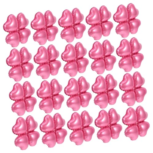 ROMISBABA 50 Stück Aluminiumfolie Herzluftballons Vierblättrigem Kleeblatt design Wiederverwendbar Vielseitig für Valentinstag Hochzeiten Geburtstage und Romantische Dekorationen von ROMISBABA