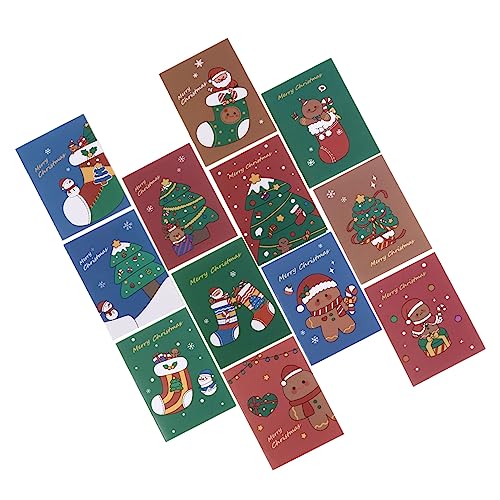 ROMISBABA 50 Stück Cartoon Weihnachts Notizbücher Pocket Notepads für Schüler Softcover Notizblock mit Gingerbread Weihnachtsbaum Socken Motiven für Schule und Büro von ROMISBABA