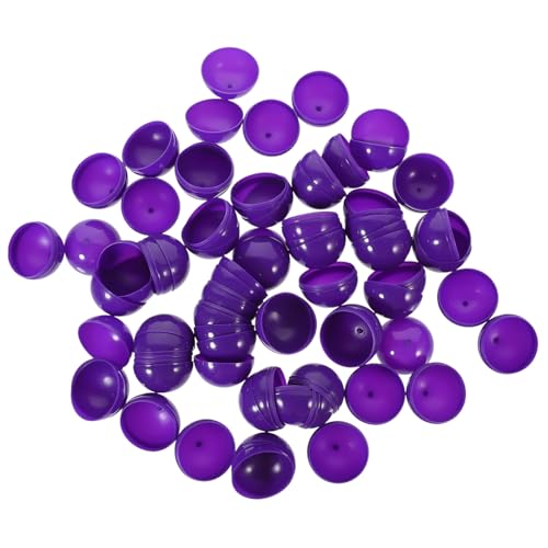 ROMISBABA 50 Stück Offene Lotteriekugeln aus Wiederverwendbarem PVC Nahtlose Plastikkugeln in Leuchtendem Violett für Partyspiele Befüllbare Raffle Bälle als Bunte Party Activity Props und von ROMISBABA