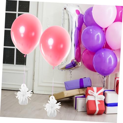ROMISBABA 6 Stück Ballonbeschwerer Weiß Helium Ballongewichte für Tisch Party Hochzeit Dekoration Vielseitig Einsetzbar für Folien Latexballons Stabilisieren Luftballons Drinnen und Draußen von ROMISBABA