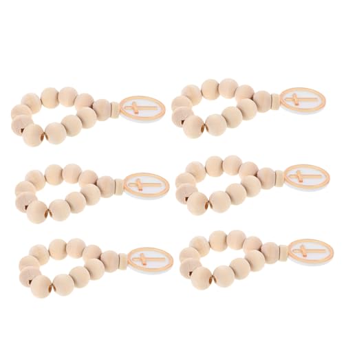 ROMISBABA 6 Stück Holz Rosenkranzperlen mit Kreuz Anhänger Handgefertigte Glatte Holzperlen Tauf Rosenkranz Armbänder Spirituelle Andacht für Taufe Erstkommunion Konfirmation Weißes ROMISBABA 6 Stück Holz Rosenkranzperlen mit Kreuz Anhänger Handgefertigte Glatte Holzperlen Tauf Rosenkranz Armbänder Spirituelle Andacht für Taufe Erstkommunion Konfirmation Weißes von ROMISBABA