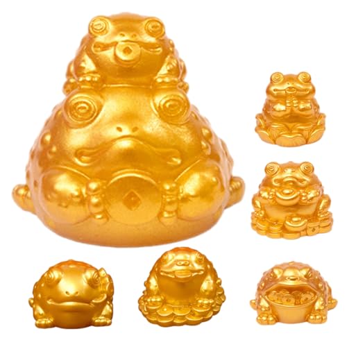 ROMISBABA 6 Stück Teiliges Chinesischer Stil Krötenfigur aus Hochwertigem Resin Stabile Tischdekoration mit Wohlstandssymbol Langlebig und Bruchsicher für Schreibtisch und Neujahrsfeier ROMISBABA 6 Stück Teiliges Chinesischer Stil Krötenfigur aus Hochwertigem Resin Stabile Tischdekoration mit Wohlstandssymbol Langlebig und Bruchsicher für Schreibtisch und Neujahrsfeier von ROMISBABA