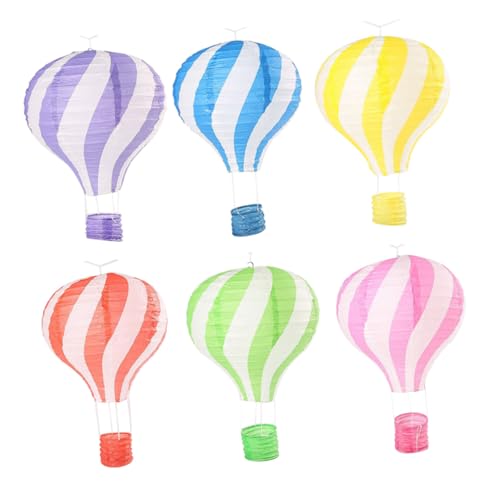 ROMISBABA 6 Stück Teiliges Faltbare Heißluftballon papierlaternen Bunt Dekorative Papierlampions für Hochzeiten Partys Geburtstage und Festliche Anlässe von ROMISBABA
