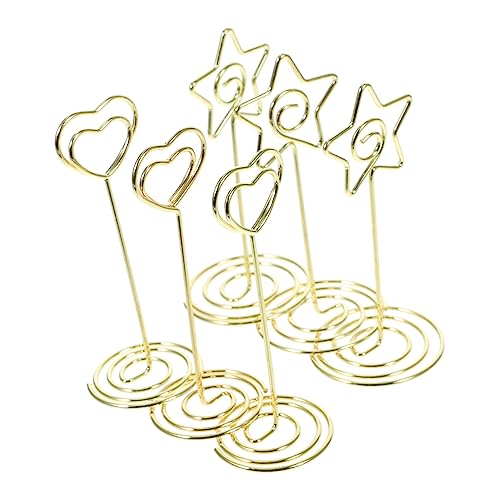 ROMISBABA 6 Stück Teiliges Herz und Stern Förmige Tischkartenhalter aus Stabilem Material Goldfarbene Namenskarten und Menükartenhalter für Hochzeit Memo und Fotoclips Platzsparend und ROMISBABA 6 Stück Teiliges Herz und Stern Förmige Tischkartenhalter aus Stabilem Material Goldfarbene Namenskarten und Menükartenhalter für Hochzeit Memo und Fotoclips Platzsparend und von ROMISBABA