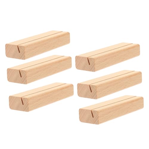 ROMISBABA 6 Stück Teiliges Holz Kartenhalter Vintage Design Tischkartenhalter aus Naturholz für Business Cards Organizer Büro Notizzettelhalter für Hochzeiten Partys und Bürodekoration von ROMISBABA