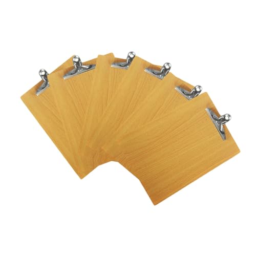 ROMISBABA 6 Stück Teiliges Klemmbrett mit Robustem Low Profile Metallclip Langlebiges Hartfaser Holzbrett Rutschfestes Schreibbrett mit Abgerundeten Ecken für Büro Schule und ROMISBABA 6 Stück Teiliges Klemmbrett mit Robustem Low Profile Metallclip Langlebiges Hartfaser Holzbrett Rutschfestes Schreibbrett mit Abgerundeten Ecken für Büro Schule und von ROMISBABA