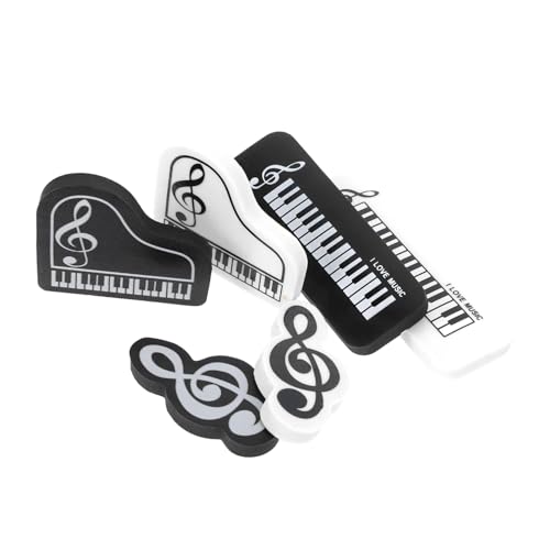 ROMISBABA 6 Stück Teiliges Niedlicher Radiergummis in Notenform Praktisch und Leicht für Schüler Fördert Spielerisch Musiklernen Einzeln Verpackt als Geschenk für Musikbegeisterte von ROMISBABA